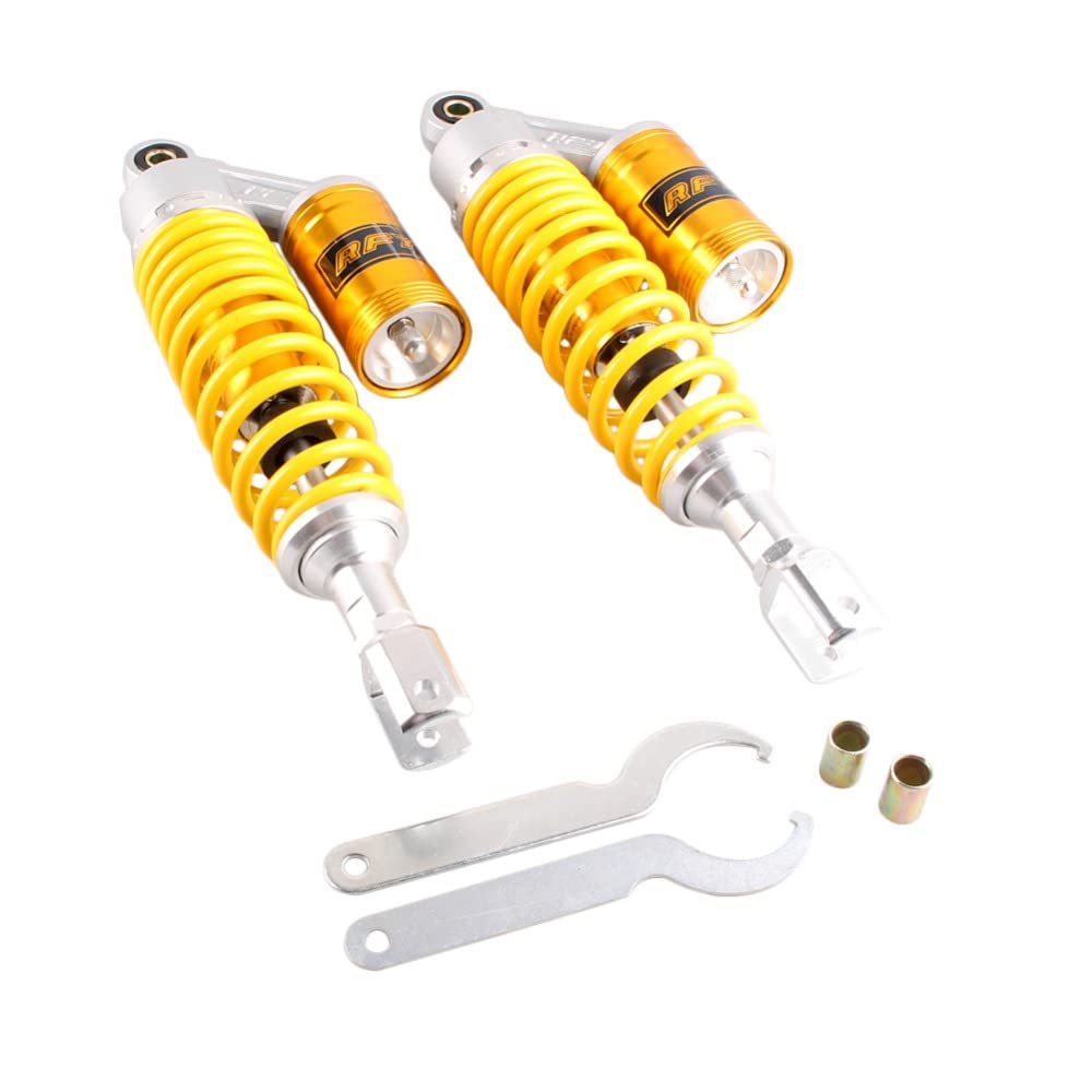 Hegeiisy 340MM 7MMスプリングオートバイ用ショックアブソーバーリアサスペンションATVクワッドスクーターバンパー XJR400 SR400 SR500