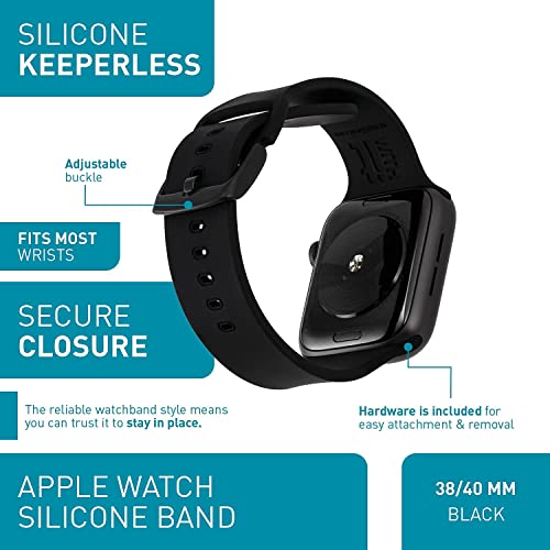 Withit Designer Band Compatible With Apple Watch (Black - Silicone Keeperless, 42/44/45/49Mm) #TOP2
