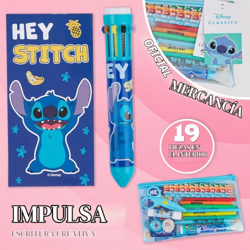 Miniatura 4 de Disney Stitch Estuche Lleno De Papelería, Estuche De Lápices Para Niña Azul Stitch
