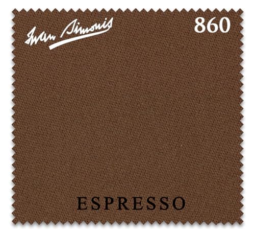Simonis 860 Pool Billiard Table Cloth - for Rails Only (6 Rails) - Authorized Dealer (Espresso, 8 ft)