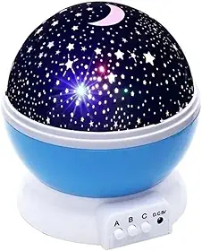 Luminaria Galaxia Abajur Rotativa Projetor Globo Estrela Infantil Céu Estrelado Lua 360º