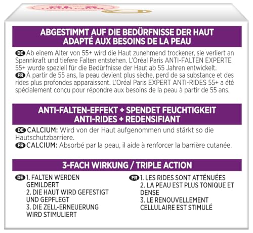 L'Oréal Paris Nachtpflege für das Gesicht, Feuchtigkeitspendende Anti-Aging Nachtcreme mit Calcium zur Minderung von Falten… – Ansicht 4