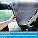 Retractable Windshield Sun Shade for Car, Double Suction Cups for Durable Suction Power, Easy to Install and Use, Universal Car Sun Shades Keep Your Vehicle Cool
