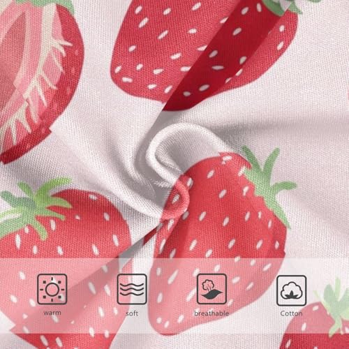 Red Strawberries Light Pink Little Girl Panties Girls Underwear Toddlers Cotton Durable Briefs Girls Undies 2t3