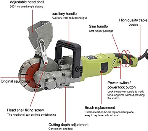 JWCN Máquina de fenda elétrica caçador de parede 125 mm máquina de corte ranhura de parede cortador