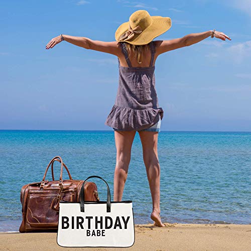 Image of Santa Barbara Design Studio Tote Bag For Women Canvas Shoulder Bag with Genuine Leather Handles,