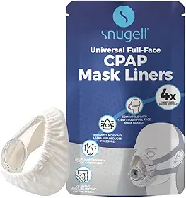 Snugell Protetores Faciais Completos Para Máscara Cpap (Pacote Com 4) – Brancos – Compatíveis Com F20 E A Maioria Das Máscaras Faciais Completas – Protetor De Pele Para Cpap Em Tecido De Algodão