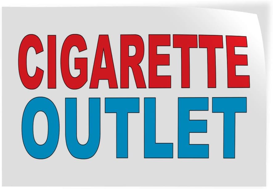 Decal Stickers Multiple Sizes Cigarette Outlet Red Blue Industrial Vinyl Safety Sign Label Business 14x10Inches