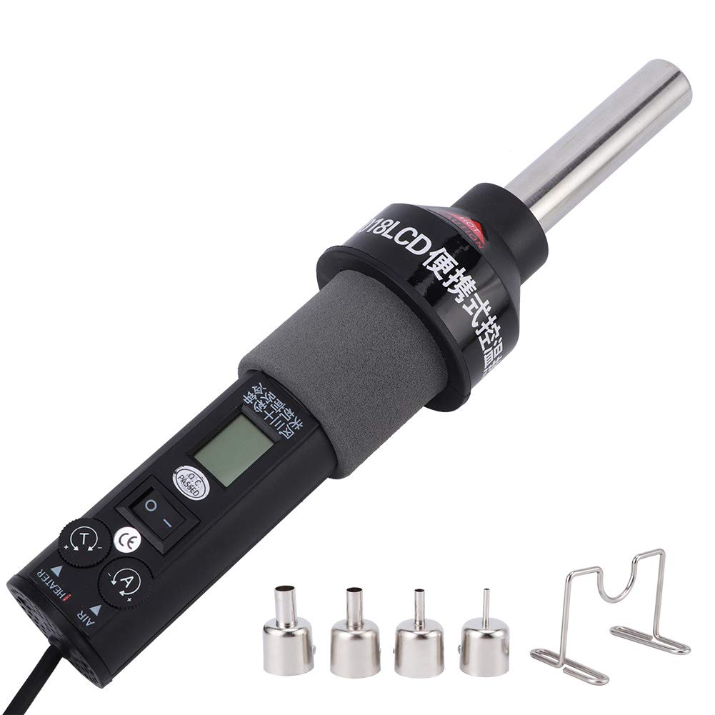 Pistola Ad Aria Calda, Mini Pistola Termica, Termostato con Display Digitale LCD Utensili Elettrici Industriali a 4 Ugelli, per Dissaldare Varie Scatole Schermatura Su Circuiti Stampati