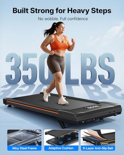 Image of MERACH Walking Pad Treadmill with Incline 10% Auto Incline, Under Desk Treadmills for Home, 350LBS Capacity Compact Treadmill 3.0HP Strong Walkingpad with Bluetooth Speaker W50 Lite Walkpad