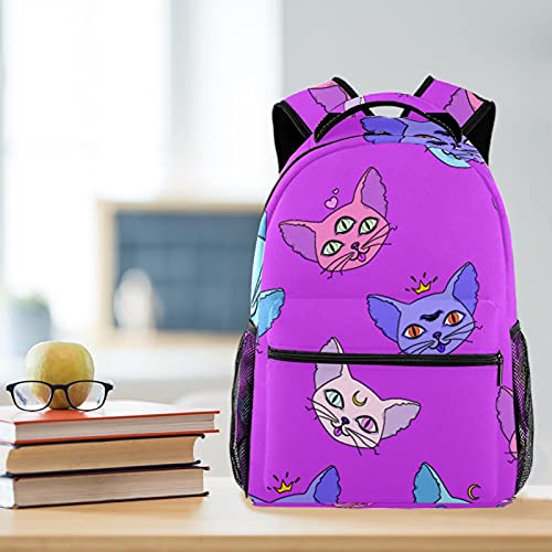 Mochila escolar rosa juvenil con fundas dobles de botellas para ordenador portátil 6