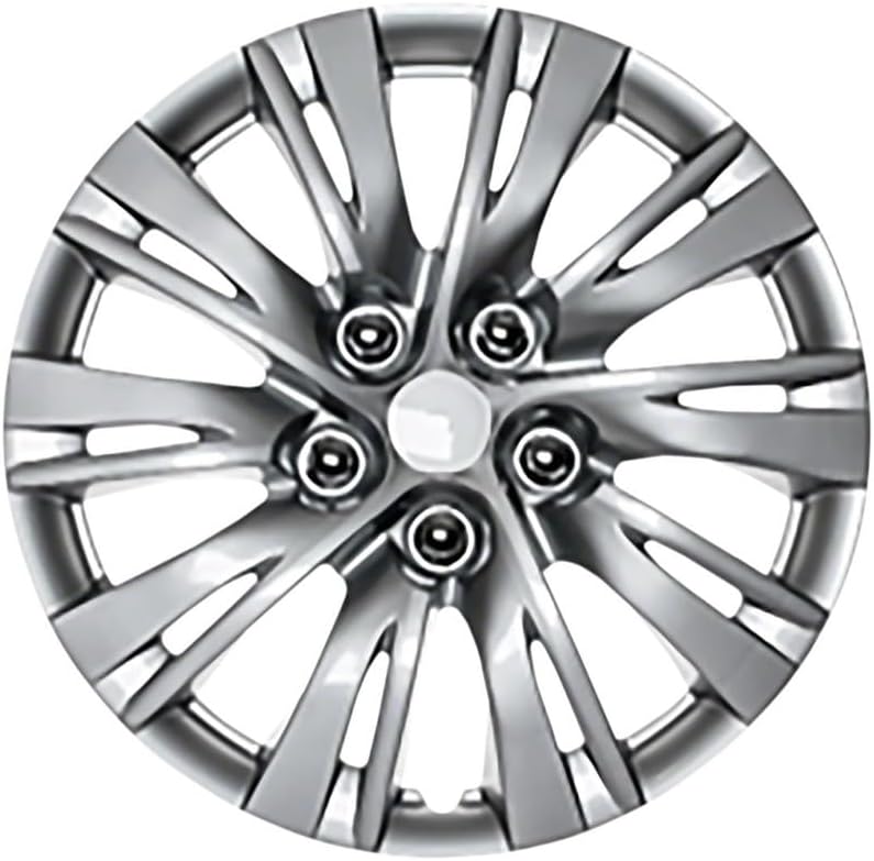 Fuel Rider 15 inch Silver ABS Universal Hubcap Wheel Cover (Set of 4) Hub-Caps for 15 inch Standard Steel Wheels- with 10 Split Spoke Auto Tire Cover Replacement Exterior Cap Cover