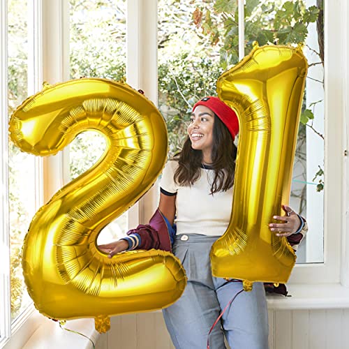 Joyypop 40 Inch Gold Number Balloons Foil Large Helium Number 2 Balloon For Birthday Anniversary Graduation Baby Shower Party Decorations #TOP6