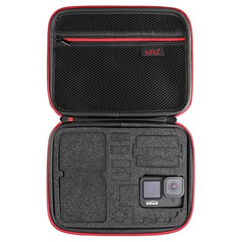 HSU Carry Case for GoPro, Sponge Interior Compatible with Hero 11/10/9/8/7/6/ 5/4/ 3+ and Accessories (Middle) Cover