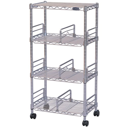 アイリスオーヤマ ラック メタルラック 本棚 4棚 ブックシェルフ キャスター付き 防サビ加工 ポール径19mm 幅47×奥行27.5×高さ91cm 耐荷重150kg スチールラック サビに強い MM-B423