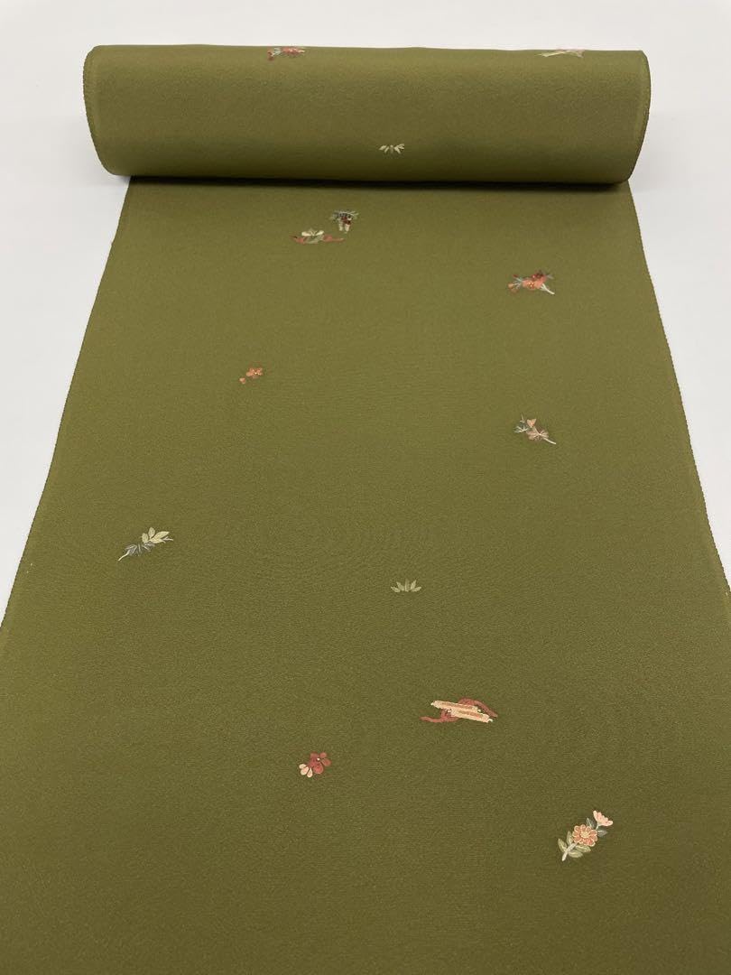 小紋 蘇州刺繍 八掛付 宝尽くしに草花 海松色 正絹 反物 Amazon.co.jp: 小紋 蘇州刺繍 八掛付 宝尽くしに草花 海松色