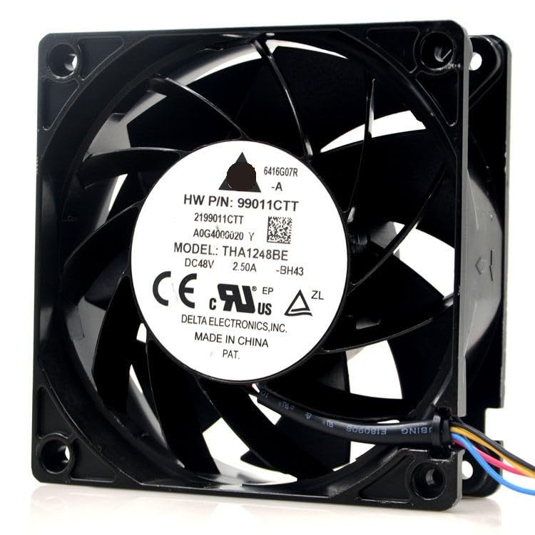 THA1248BE 48V DC 2.50A 120x120x38mm High-Speed Aluminum Frame Axial Fan 12CM for Industrial & Server(2 Wire Interface)