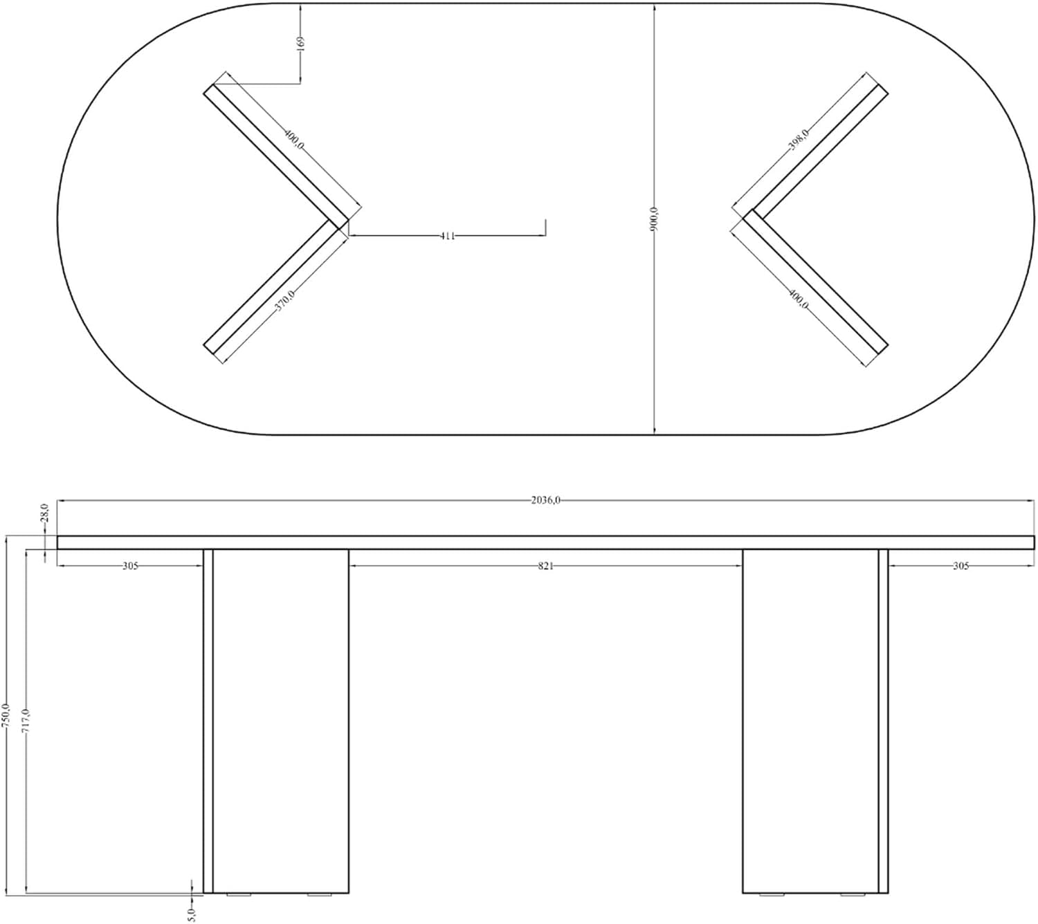 Selsey OVO Esstisch Oval, 90 x 204 cm | Esszimmertisch