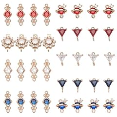 36pcs 3 Shapes Rhinestone Links Charms