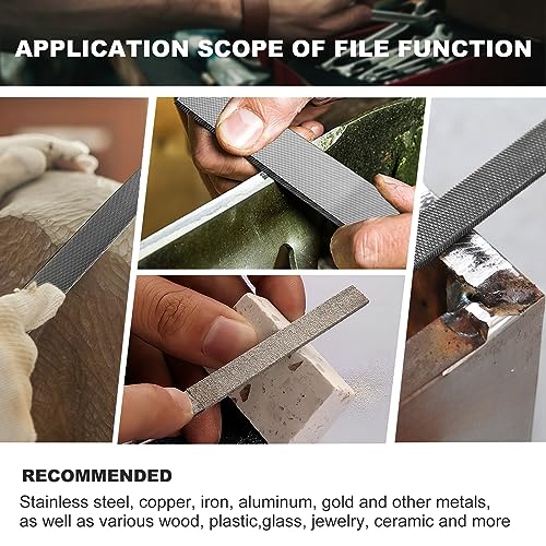 17PCS File Set with Tool Bag, Includes 4PCS Large Metal File, 12PCS Needle File and Wire Brush,Work for Metal, Wood and More