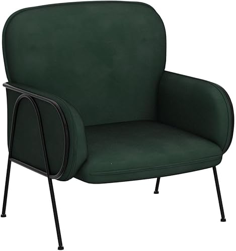 Miniatura 4 de Juego de 2 sillas decorativas de terciopelo, sillón moderno con patas de metal, silla de lectura tapizada, cómoda silla de descanso para sala de