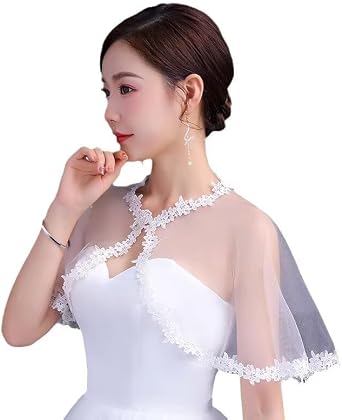 Women's Wedding Jackets Soft Tulle Bridal Bolero Shawl Cape Appliques Decor Bride Bridesmaid Wrap Shrug