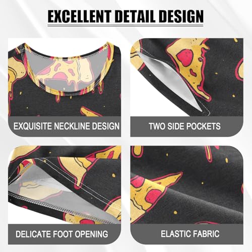 Pizza Patterns Summer Cute Pajama Sets, Short Sets for Daily Wears and Sleep Wears4