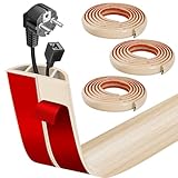 Kabelbrücke Flexibler Klein Kabelkanal, 3M X 3CM Holzmaserung Kabelkanal Boden Flach, PVC Aussenbereich Bodenkabelschutz für Büros Wohnungen Lagerhallen Hotels Cable Duct Lager