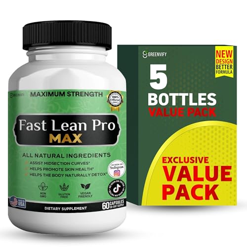 Fast Lean Pro Max Natural Dietary Supplement, 60 Capsules, 30-Day Supply, All Natural Ingredients, Vegan Friendly (5)