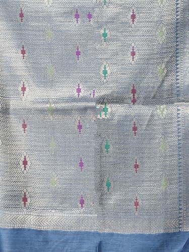 CXMAT blue tussar silk saree in tussar silk – image 5