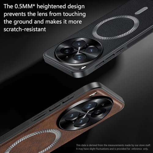Image of for vivo X300 Pro 5G Magnetic Case PU TPU PC Phone Back Cover with Metal Lens Frame - Brown