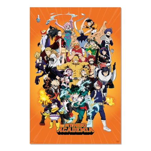 Grupo Erik: Poster My Hero Academia | Poster Da Parete Anime My Hero Academia 61 X 91,5 Cm, Poster Da Muro Con Carta Lucida E Incorniciabile, My Hero 