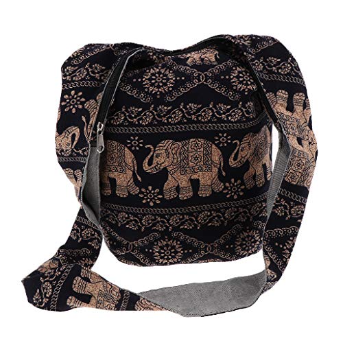 Thai Crossbody Bag Bolsa De Bag Hippie Boho Purse, Preto