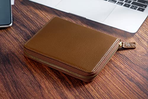 Moterm Zippered Leather Cover For A6-Notebooks - Fits Hobonichi, Stalogy And Midori Md Planners (Pebbled-Chocolate) #TOP5