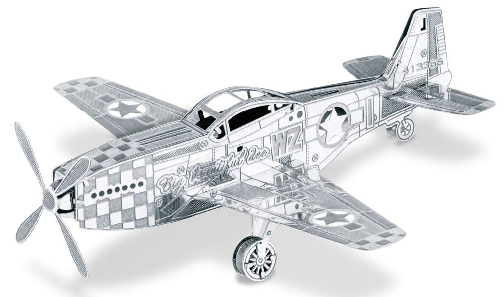 Fascinations Metal Earth 3D Metal Model Kits Set of 2 - P-51 Mustang - P-51D Mustang Sweet Arlene - Image 2