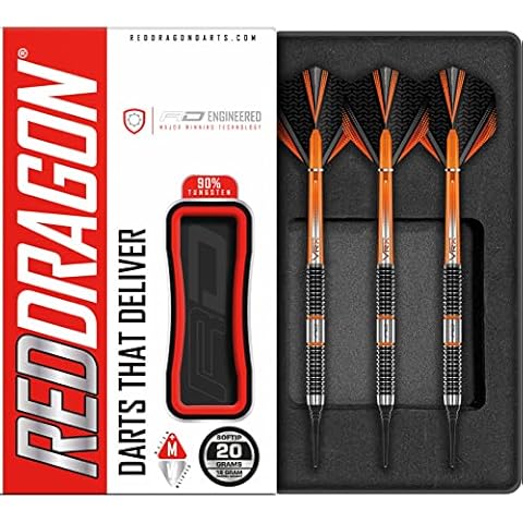 RED DRAGON Amberjack Series Softip Profi Dartpfeile 18 Gram Darts Set mit Flights und Schäfte (Amberjack 18) Cover