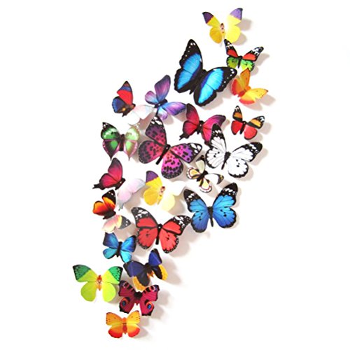 Canserin 19pcs 3D DIY Butterfly Wall Stickers, Home Room Decorations