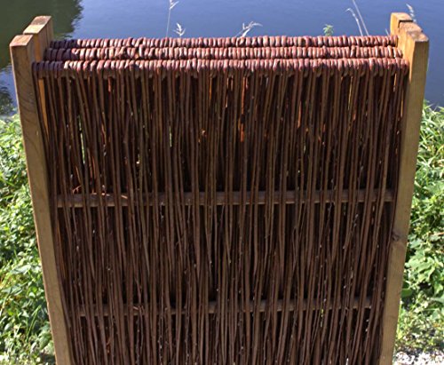 Paravent 4teilig aus Weidenzweigen mit 180 x 240cm - Hochwertiger Weiden Paravent als charmanter und praktischer Hingucker 1,8m x 2,4m