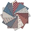  Whaline-12Pcs-Patriotic-Cotton-Fabric-Bundles-Vintage-Plaid-Stripe-Star-Fat-Quarters-4th-of-July-Quilting-Patchwork-for-Independence-Day-DIY-Craft-Party-Decor-18-x-22-Inch