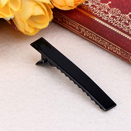 MINGSTORE 10 pièces Noir métal Simple Broche Pince Crocodile Pinces à Cheveux Barrette arcs Bricolage 5.5 cm-5.5 cm – vue 2