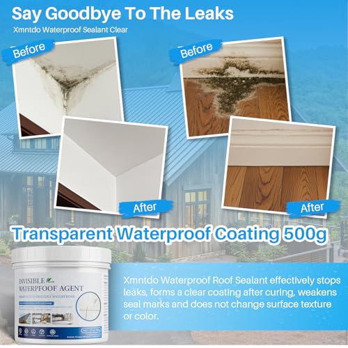 Image of Invisible Waterproof Agent 17.6 Oz, Transparent Waterproof Coating Adhensive Leak Repairing, Water-Based Clear Liquid Water Proof Sealant