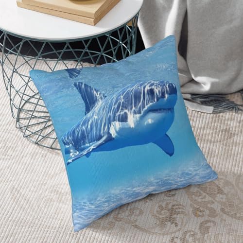 Housse de coussin imprimé baleine velours côtelé décoration maison - 7