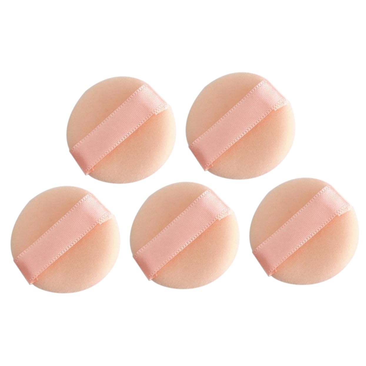 PACKOVE 5Pcs Mini Makeup Puff Under Eye Flocking Powder for Loose Powder Application Gentle Washable Finger Sponges for Foundation Blush Makeup Tools