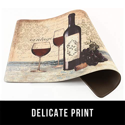 Farmhouse Kitchen Mats Cushioned Anti-Fatigue Comfort Mat for Home & Office Ergonomically Engineered Memory Foam Kitchen Rug Waterproof Non-Skid, 30" by 17",Wine - Thumbnail 3