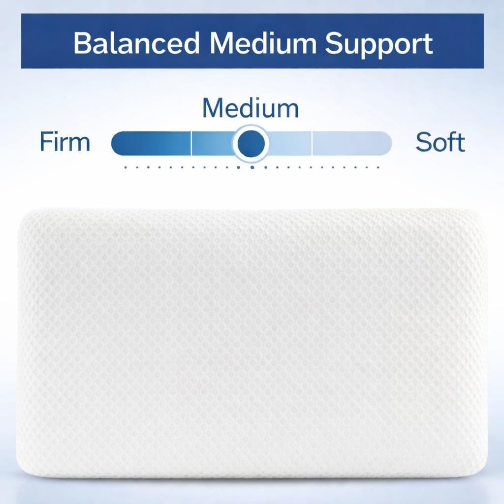 Slim 3.2" Stomach Sleeping Memory Foam Pillow-Thin, Flat, Soft Yet Supportative for Belly, Back& Stomach Sleepers (3.2" Slim-King) - Image 2