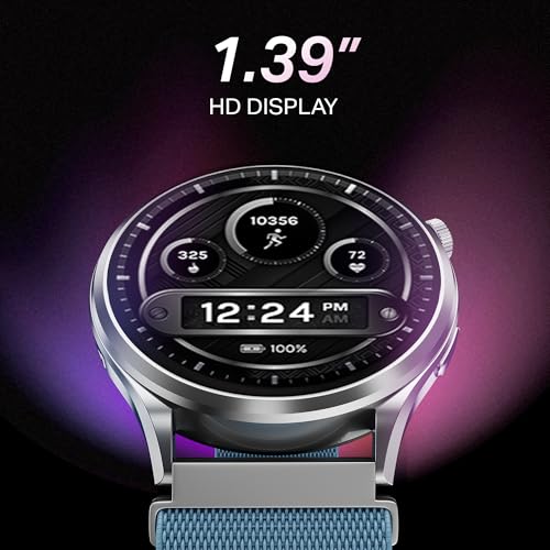 Image of boAt Lunar Discovery Pro, 1.39 inch Display, Premium Metal Build, Round Dial, Emergency SOS, Functional Crown, Multiple Sports Modes, HR,SpO2 & Sleep Tracking, Smart Watch for Men & Women (Sports Blue)