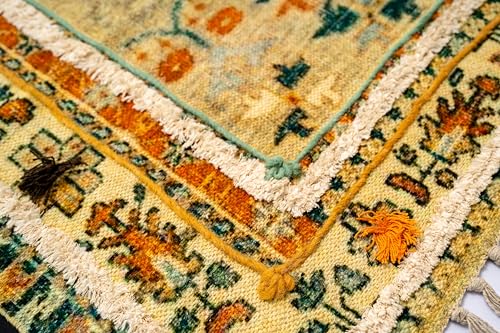 Image of Iryaa Homes Cotton Carpet With Hand Tufting And Hand Embroidery| Soft, Durable And Stylish Area Rug| Printed Rug for Living Room, Bedroom | Handmade with100% Cotton- Multi colour (4 Feet x 6 Feet)