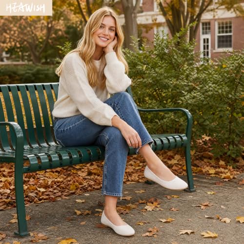 Image of Women's Ballet Flats Shoes Comfortable Mesh Pointed Toe Slip On Dress Shoes | Breathable knit, Memory insole, Lightweight & flexible, Slip-on style, Perfect for daily wear
