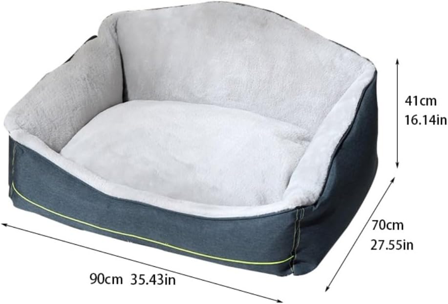 Dog Bed Kennel Autumn and Winter Soft Warm Large Dog Detachable Washable Dog Mattress Sofa Pet Supplies Pet Bed (Color : One Color, Size : 75cm*60cm*39cm) (One Color 90cm*70cm*41cm)