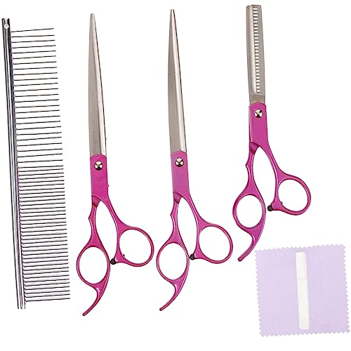 Sosoport 1 Set Professional Dog Grooming Scissors Set Lightweight Grooming Kit with Portable Bag Comb Ergonomic Design for Comfortable Use